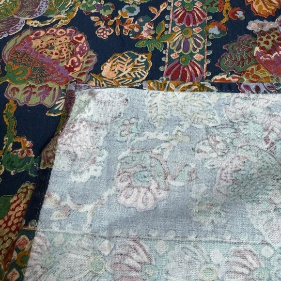 Floral Leaf Shower Curtain 100% Cotton Navy Blue Multicolor by Creative Bath - Picture 8 of 8